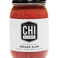 Jar of fermented sesame slaw from CHI Kitchen on a white background